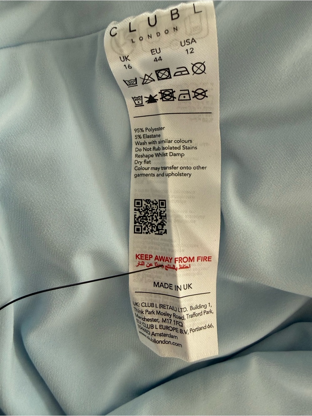 Club L London Mardi Power Blue Asymmetric Maxi Dress With Ruching NWT Size 12 - Picture 6 of 7